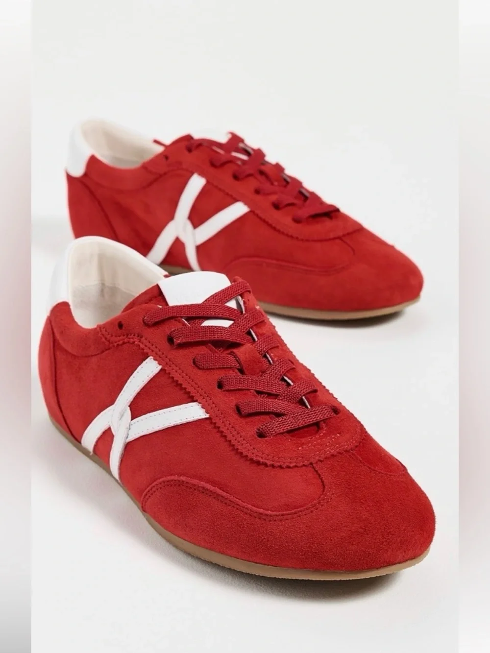 Veronica Beard Riviera Red Suede 7 Like New Retro Streetwear